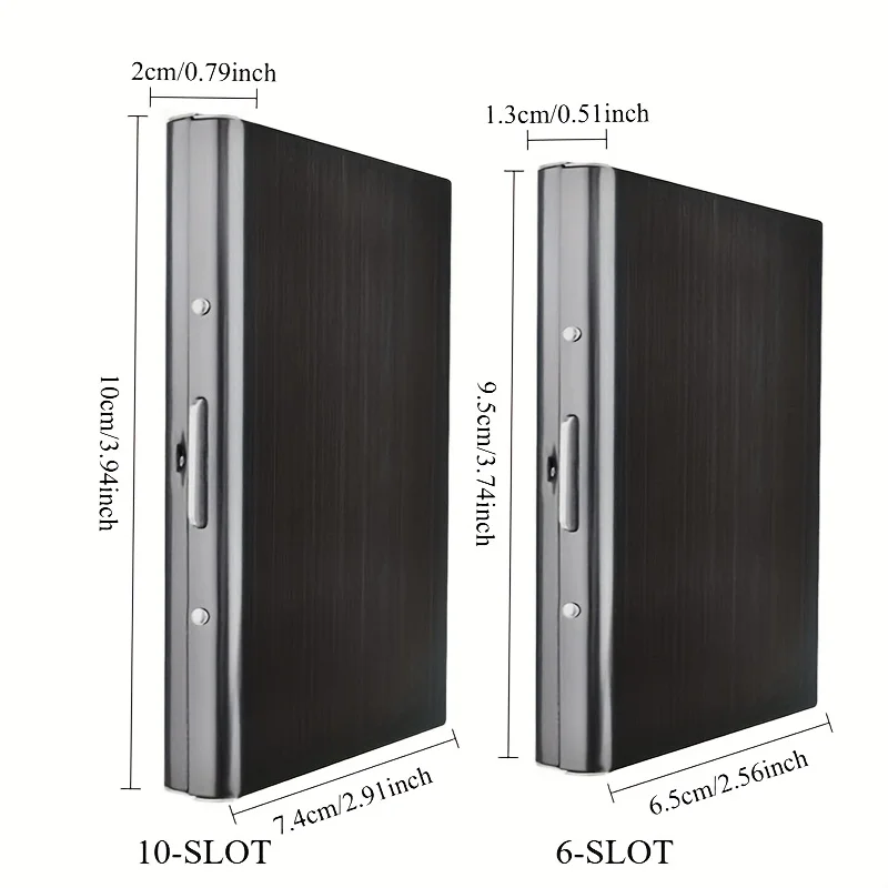 RFID Credit Card Holder, Metal Credit Card Wallet with 6 or 10 Slots Blocking Protector for Men and Women's Safety Purse