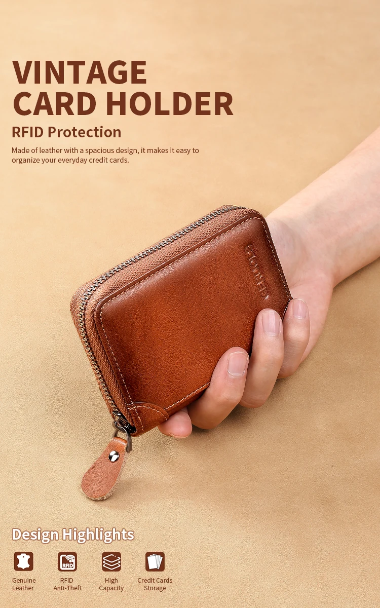 Men's Genuine Leather Large Capacity Multi-Slot Card Holder with Driver’s License Case, New Gradient Color Design, RFID Blocking