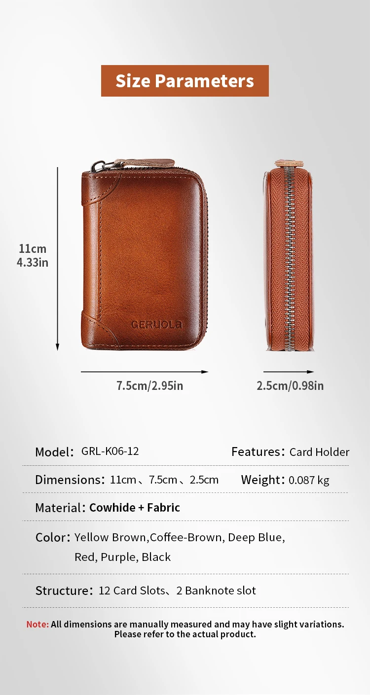 Men's Genuine Leather Large Capacity Multi-Slot Card Holder with Driver’s License Case, New Gradient Color Design, RFID Blocking