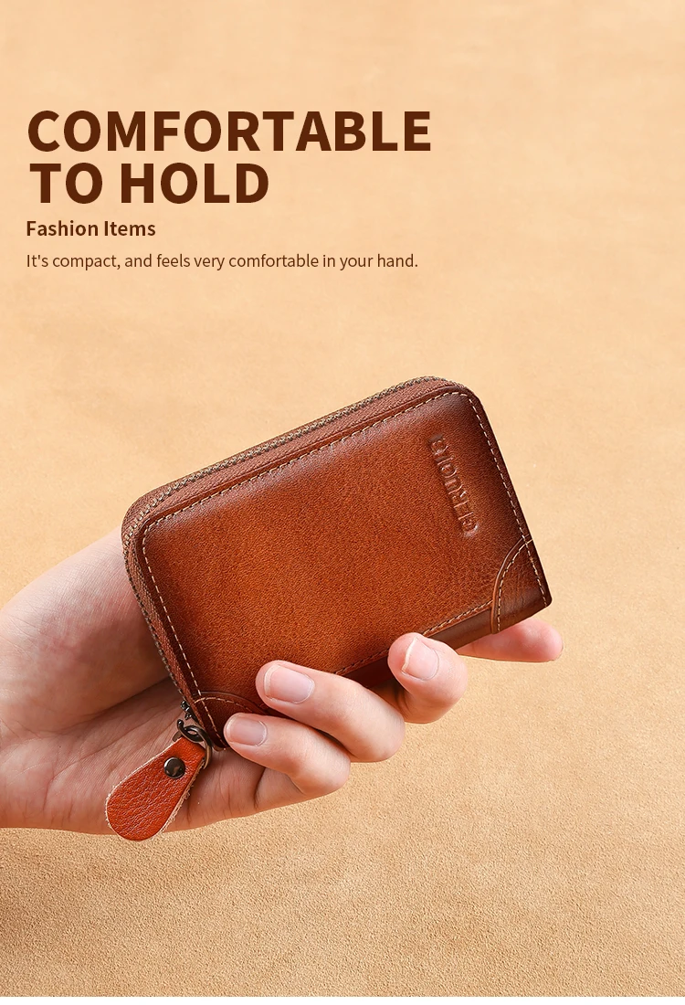 Men's Genuine Leather Large Capacity Multi-Slot Card Holder with Driver’s License Case, New Gradient Color Design, RFID Blocking