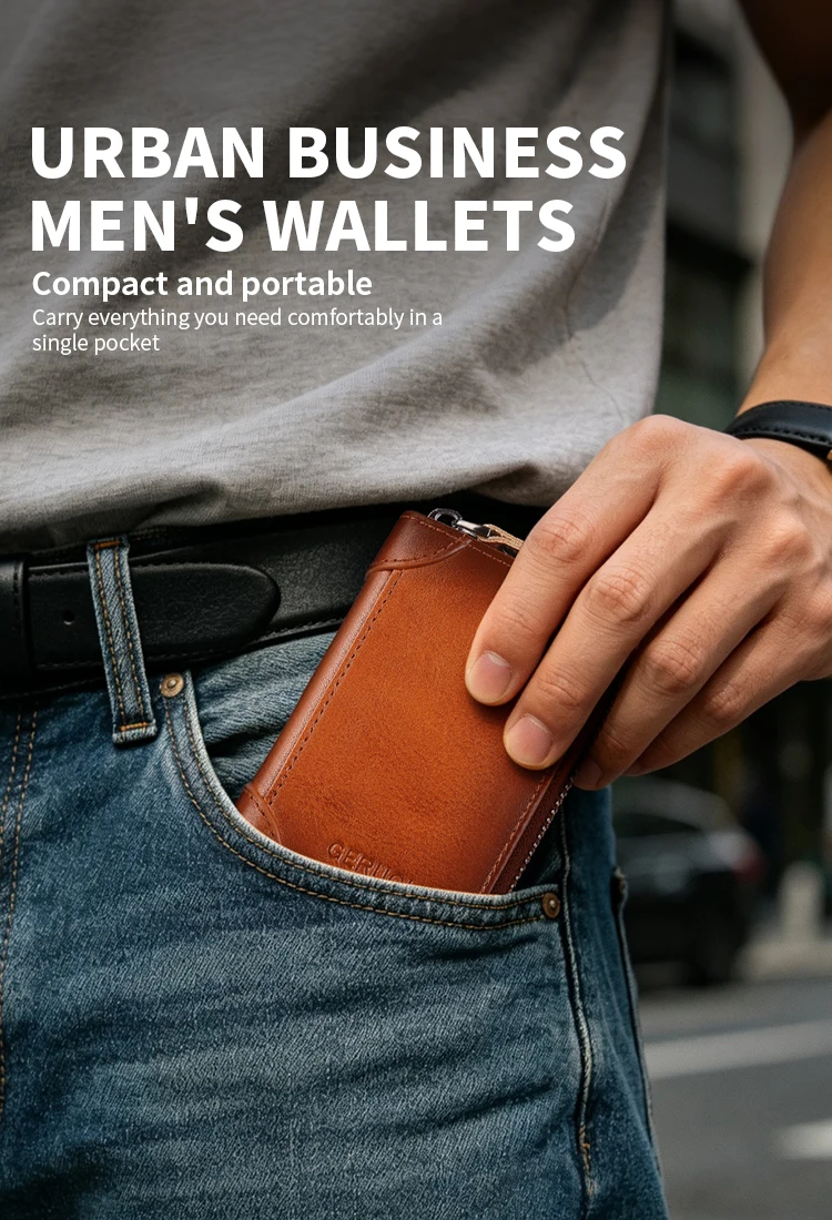Men's Genuine Leather Large Capacity Multi-Slot Card Holder with Driver’s License Case, New Gradient Color Design, RFID Blocking