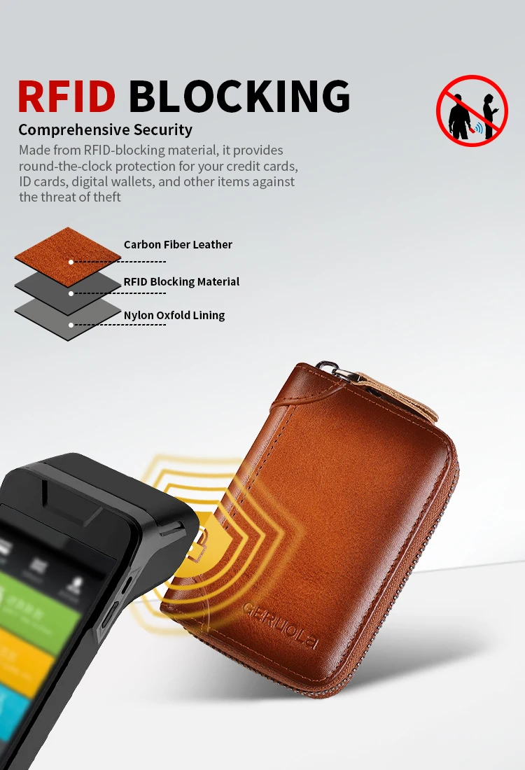Men's Genuine Leather Large Capacity Multi-Slot Card Holder with Driver’s License Case, New Gradient Color Design, RFID Blocking