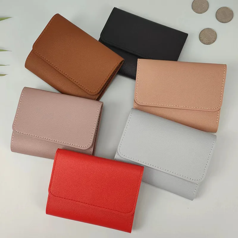 Fashion Ultra Thin Triple Fold Women's Short Wallet, Smooth Surface Multi-Card Holder Mini Coin Purse Ideal Daily Gift for Women