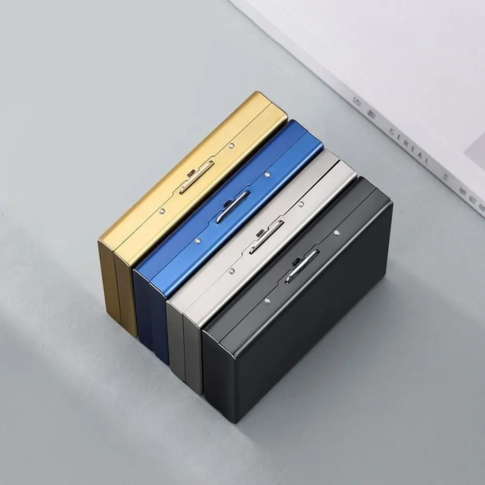 Stainless Credit Card Holder 10 Slots Men Slim Anti RFID Travel ID Cardholder Debit Box Women Wallet Metal Case Porte Carte