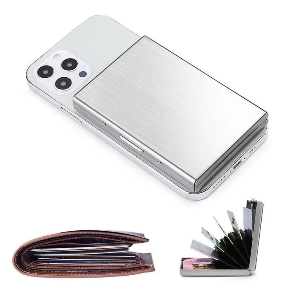Stainless Credit Card Holder 10 Slots Men Slim Anti RFID Travel ID Cardholder Debit Box Women Wallet Metal Case Porte Carte