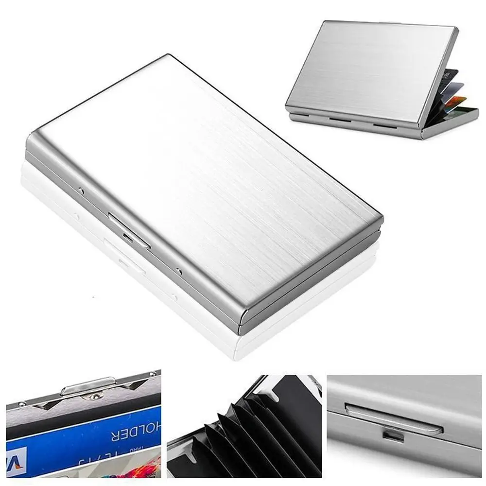 Stainless Credit Card Holder 10 Slots Men Slim Anti RFID Travel ID Cardholder Debit Box Women Wallet Metal Case Porte Carte