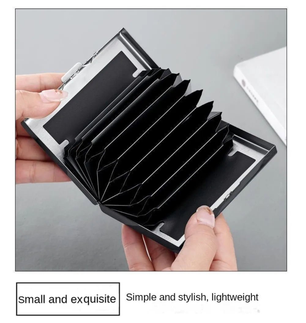 Stainless Credit Card Holder 10 Slots Men Slim Anti RFID Travel ID Cardholder Debit Box Women Wallet Metal Case Porte Carte