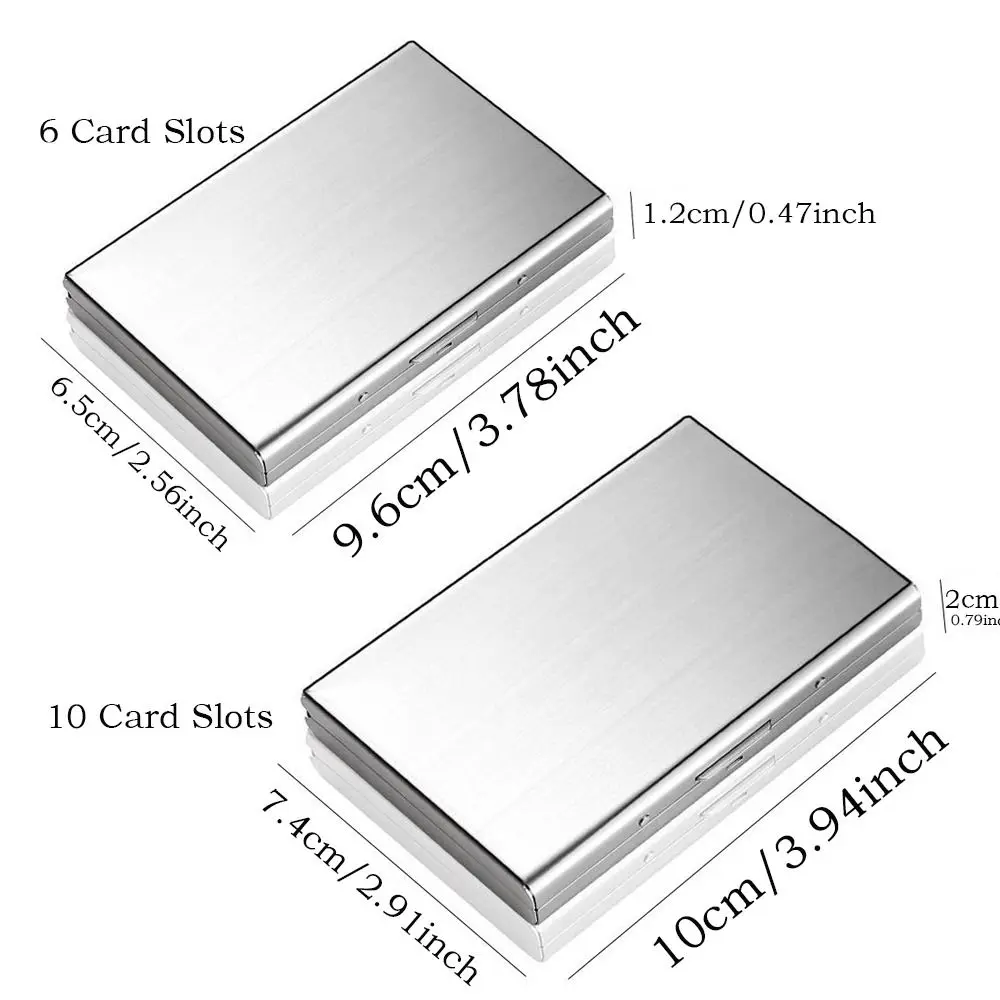 Stainless Credit Card Holder 10 Slots Men Slim Anti RFID Travel ID Cardholder Debit Box Women Wallet Metal Case Porte Carte