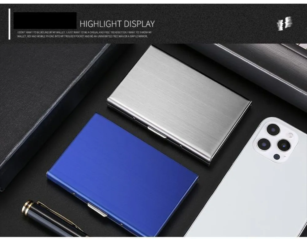 Stainless Credit Card Holder 10 Slots Men Slim Anti RFID Travel ID Cardholder Debit Box Women Wallet Metal Case Porte Carte