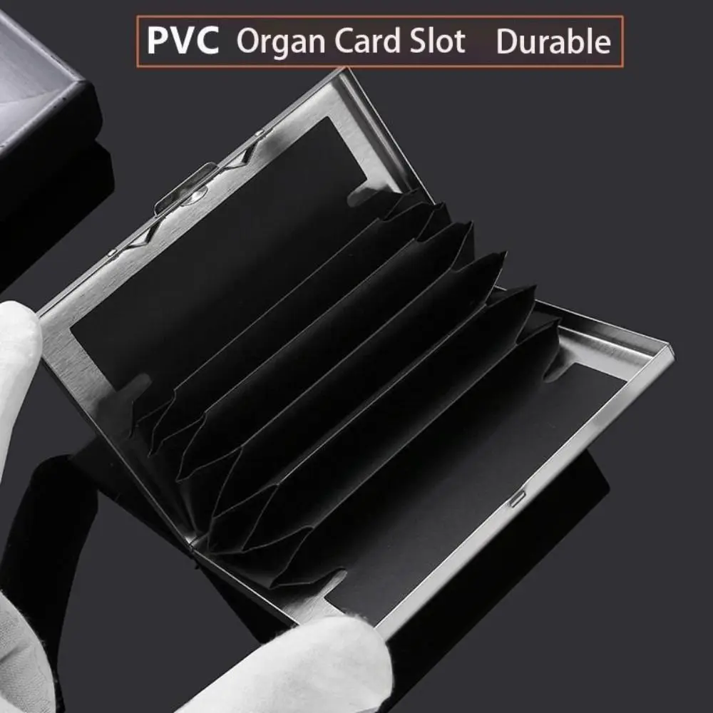 Stainless Credit Card Holder 10 Slots Men Slim Anti RFID Travel ID Cardholder Debit Box Women Wallet Metal Case Porte Carte