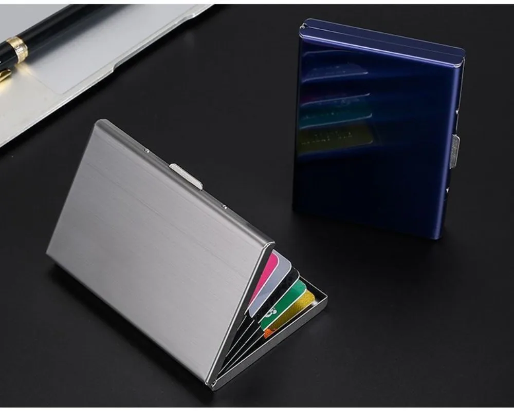 Stainless Credit Card Holder 10 Slots Men Slim Anti RFID Travel ID Cardholder Debit Box Women Wallet Metal Case Porte Carte