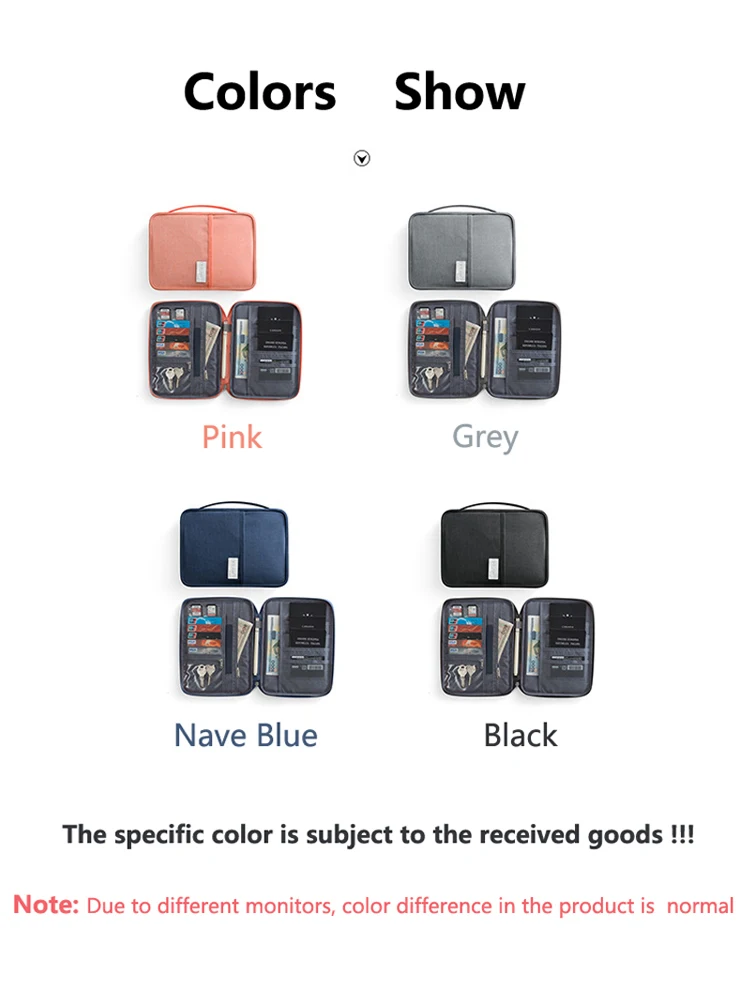 Travel Wallet Family Passport Holder Multi-Pockets Waterproof Document Case Organizer Travel Accessories Document Bag Cardholder