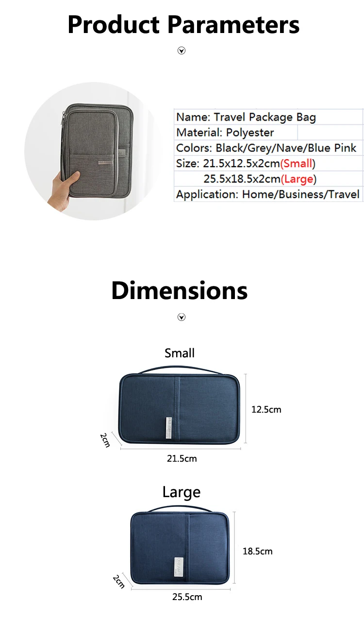 Travel Wallet Family Passport Holder Multi-Pockets Waterproof Document Case Organizer Travel Accessories Document Bag Cardholder