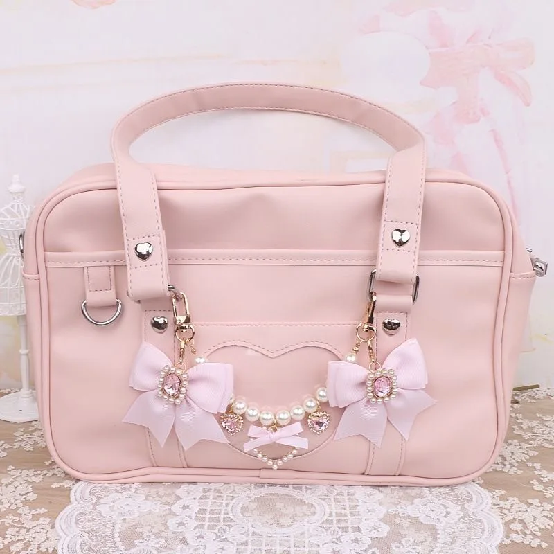 Lolita Bag Accessories Japanese Style 2000S Bag Accessories Bow Bag Chain Pearl Heart DIY Bag Accessories Bag Pendant