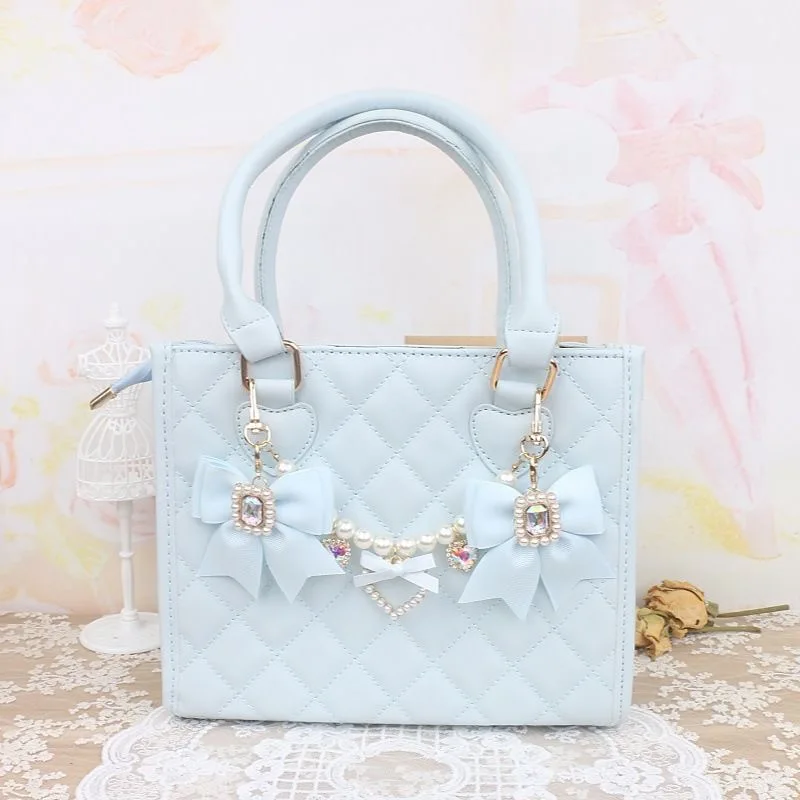 Lolita Bag Accessories Japanese Style 2000S Bag Accessories Bow Bag Chain Pearl Heart DIY Bag Accessories Bag Pendant