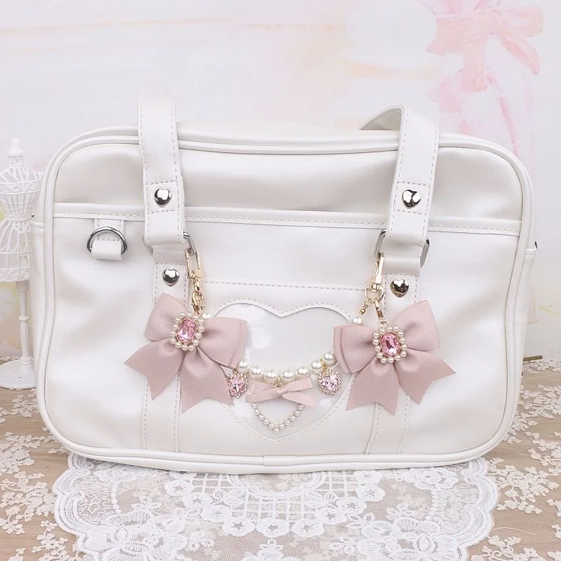 Lolita Bag Accessories Japanese Style 2000S Bag Accessories Bow Bag Chain Pearl Heart DIY Bag Accessories Bag Pendant