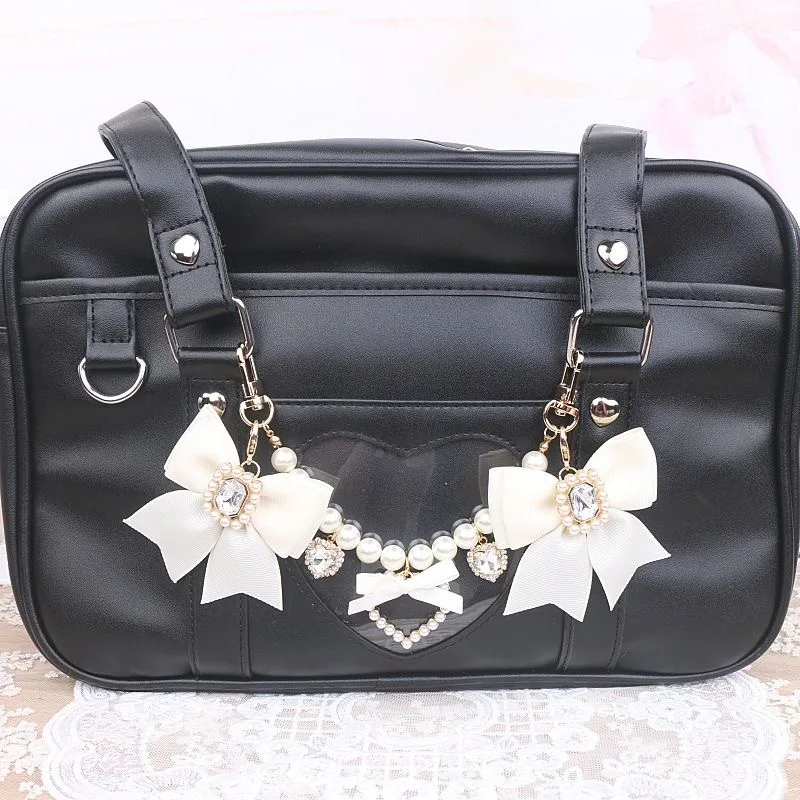 Lolita Bag Accessories Japanese Style 2000S Bag Accessories Bow Bag Chain Pearl Heart DIY Bag Accessories Bag Pendant