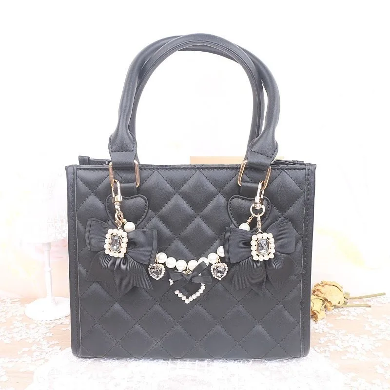 Lolita Bag Accessories Japanese Style 2000S Bag Accessories Bow Bag Chain Pearl Heart DIY Bag Accessories Bag Pendant