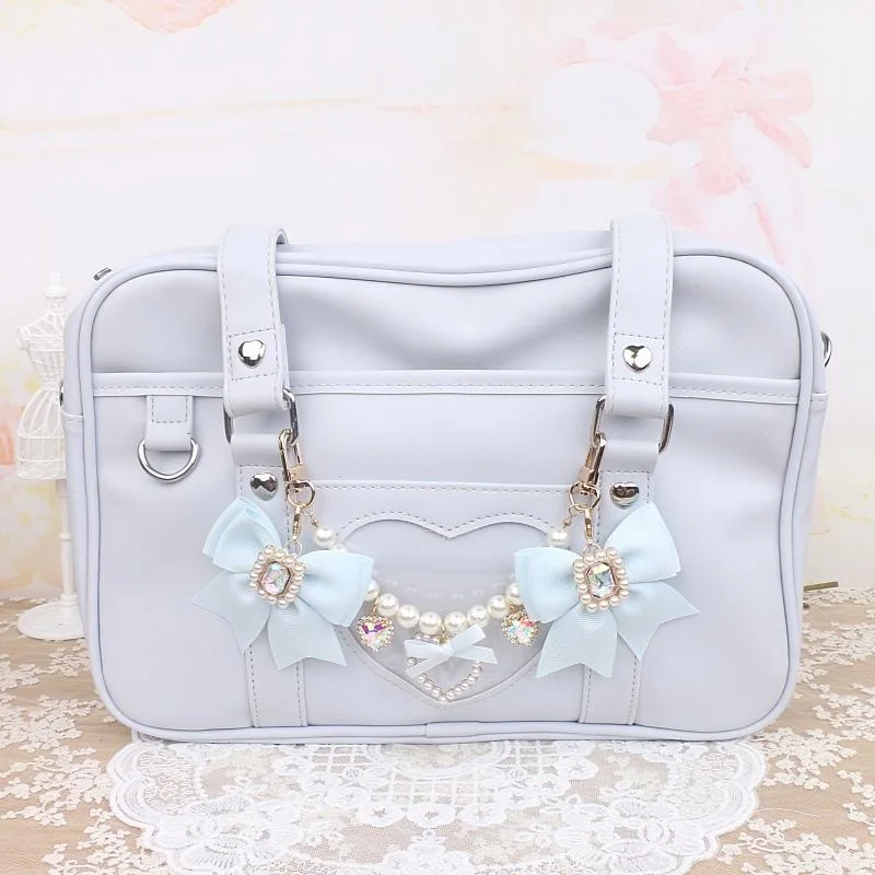 Lolita Bag Accessories Japanese Style 2000S Bag Accessories Bow Bag Chain Pearl Heart DIY Bag Accessories Bag Pendant