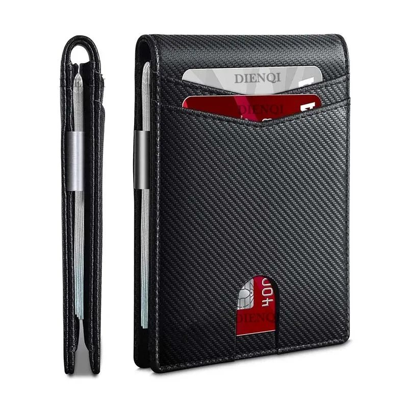 DIENQI Rfid Credit Card Holder Wallets Men Money Bag Purse Slim Thin Wallet for Men Small Short Purse Male Black Vallet Billfold