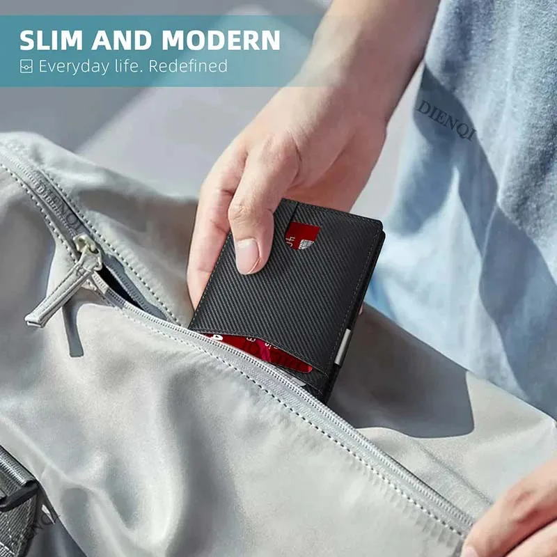 DIENQI Rfid Credit Card Holder Wallets Men Money Bag Purse Slim Thin Wallet for Men Small Short Purse Male Black Vallet Billfold