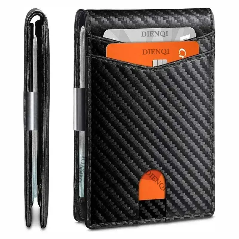 DIENQI Rfid Credit Card Holder Wallets Men Money Bag Purse Slim Thin Wallet for Men Small Short Purse Male Black Vallet Billfold