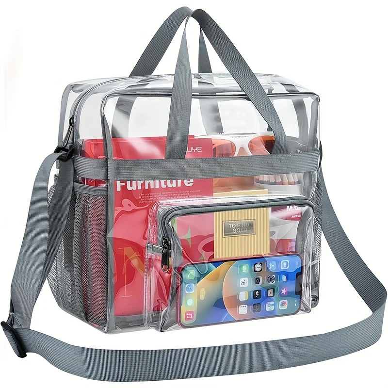 Portable PVC Travel Bag with Large Capacity and Transparent Design for Easy Organization and Washing