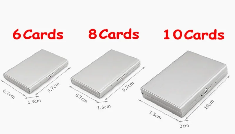 Hot Credit Card Case Wallet Men Women Business Multifunction Slim Wallet Stainless Steel Card Holder 6 Cards 8 Cards 10 Cards