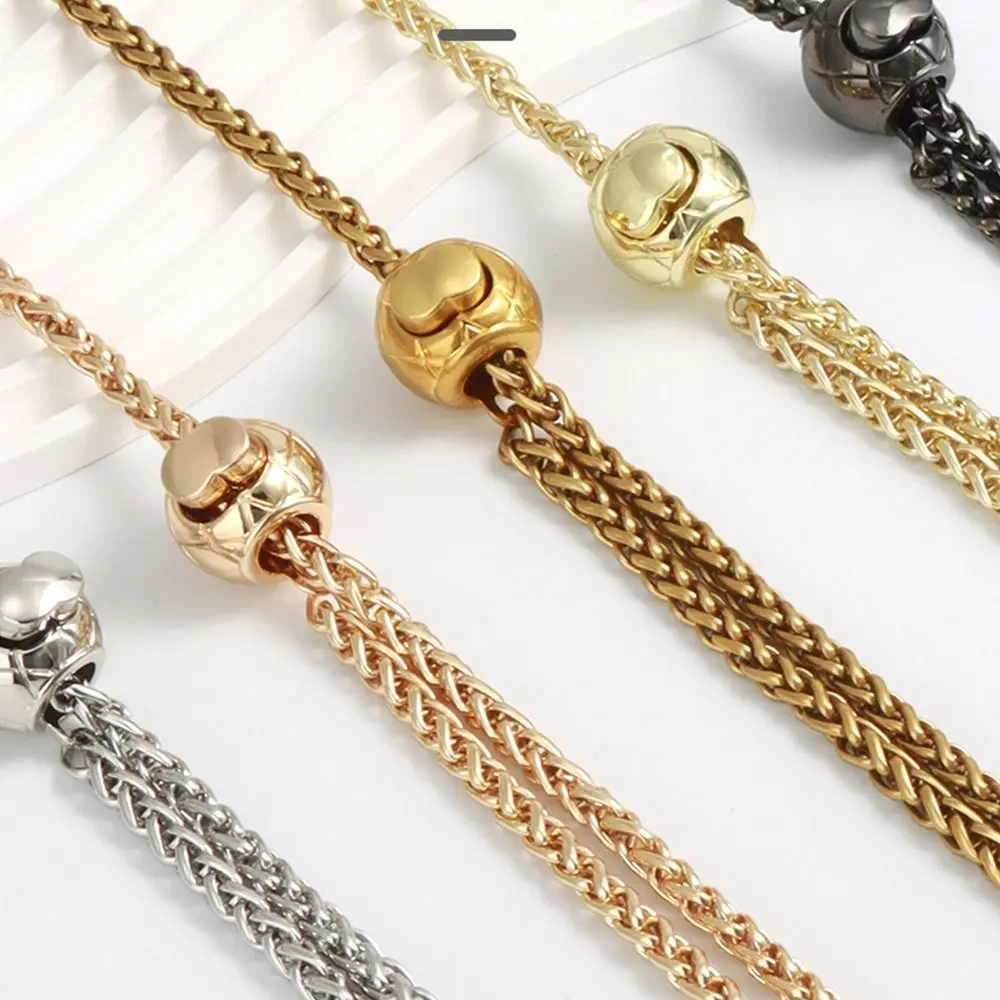 120cm Handle Replacement Metal Purse Chain Strap for Handbag Shoulder Crossbody Bag Chain Strap with Length Adjustable Ball