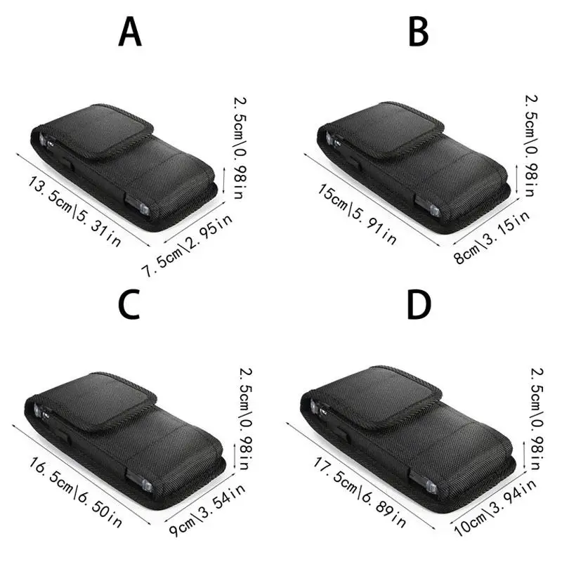Universal Mobile Phone Nylon Pouch Cell Phone Belt Clip Carrying Holster Case Waist Packs Black Outdoor Sports Climbing Belt Bag