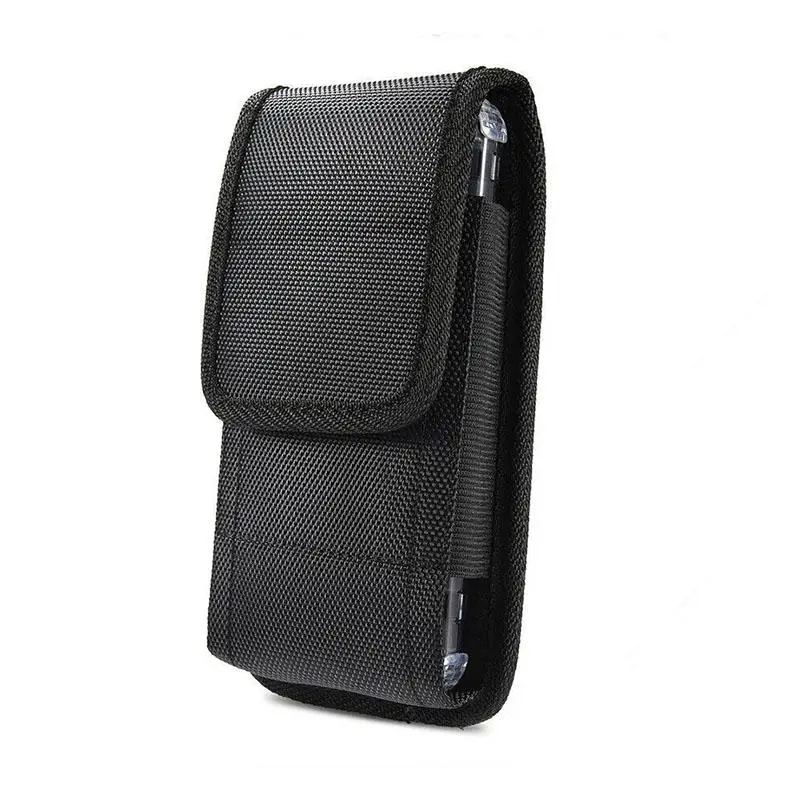 Universal Mobile Phone Nylon Pouch Cell Phone Belt Clip Carrying Holster Case Waist Packs Black Outdoor Sports Climbing Belt Bag