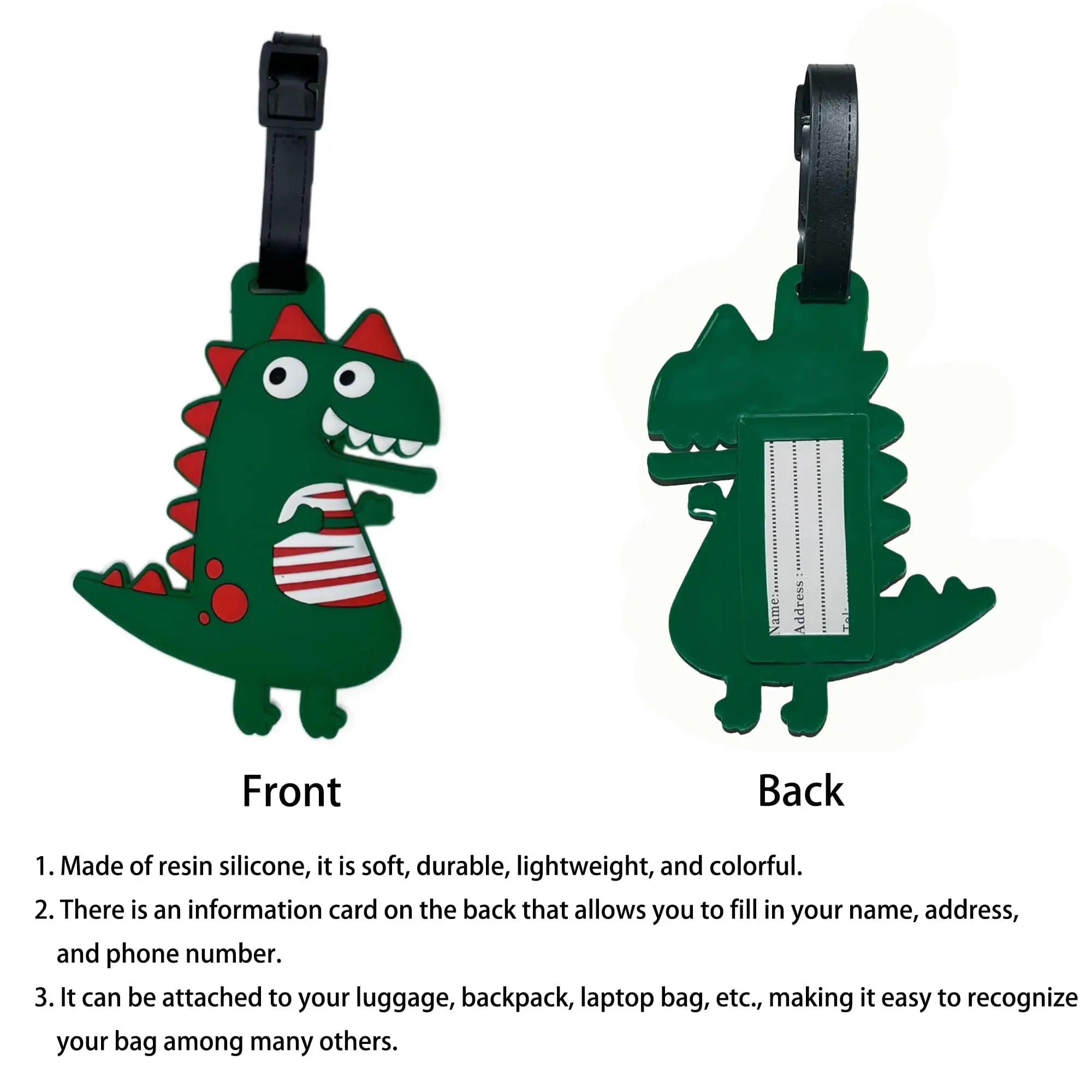 Cute Animal Luggage Tag Travel Cat Dog Poop Dinosaur Suitcase ID Addres Holder Baggage Boarding Tags Portable Label