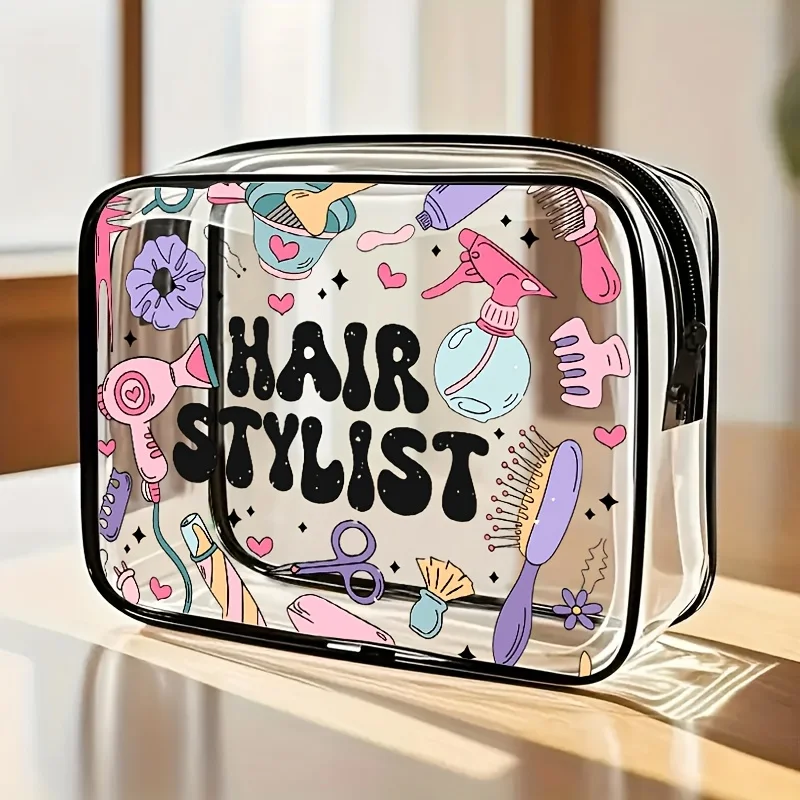 1pc Clear Beach Pouch Waterproof Makeup Bag Transparent Toiletry Organizer Stadium Travel Wash Case Graduation Gift Women