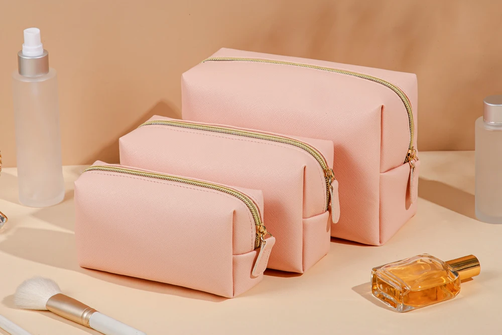 1pcs PU Leather Portable Toiletry Bags Waterproof Travel Make Up Bags for Women Small Medium Large Cosmetic Organizer Bags