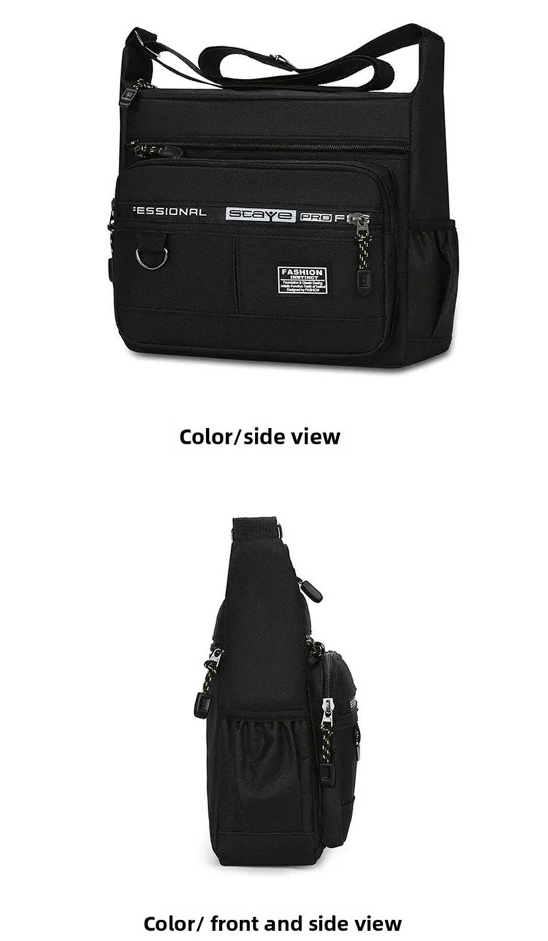 Men Crossbody Bag Single Shoulder Bags Big Capacity Commuter Storage Bag Fashion Multi-Pockets Business Travel Crossbody Bags