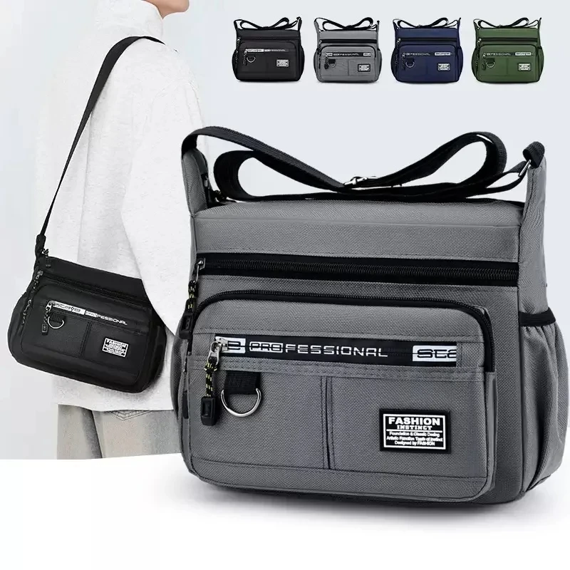 Men Crossbody Bag Single Shoulder Bags Big Capacity Commuter Storage Bag Fashion Multi-Pockets Business Travel Crossbody Bags
