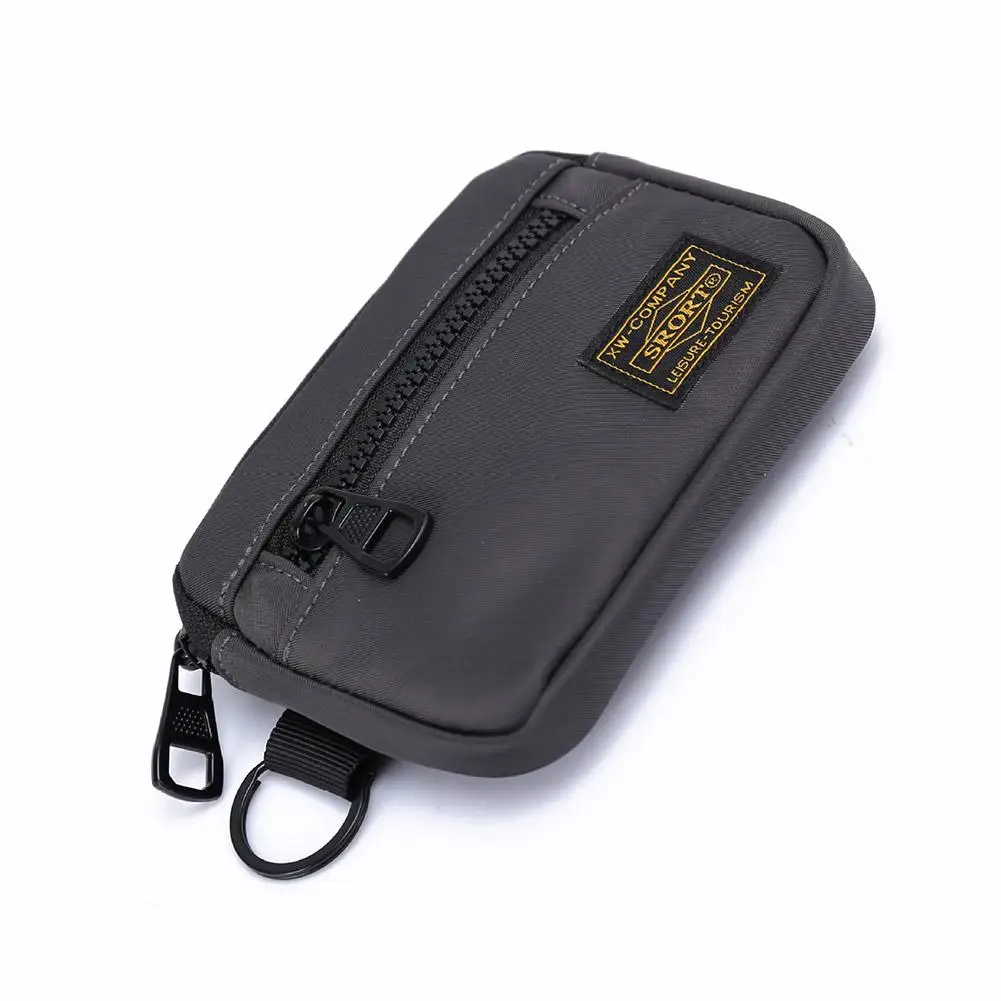 Small Casual Men's Coin Purse Canvas Zipper Short Wallet Retro Key Holder Money Bag Trend Youth Mini Handbag