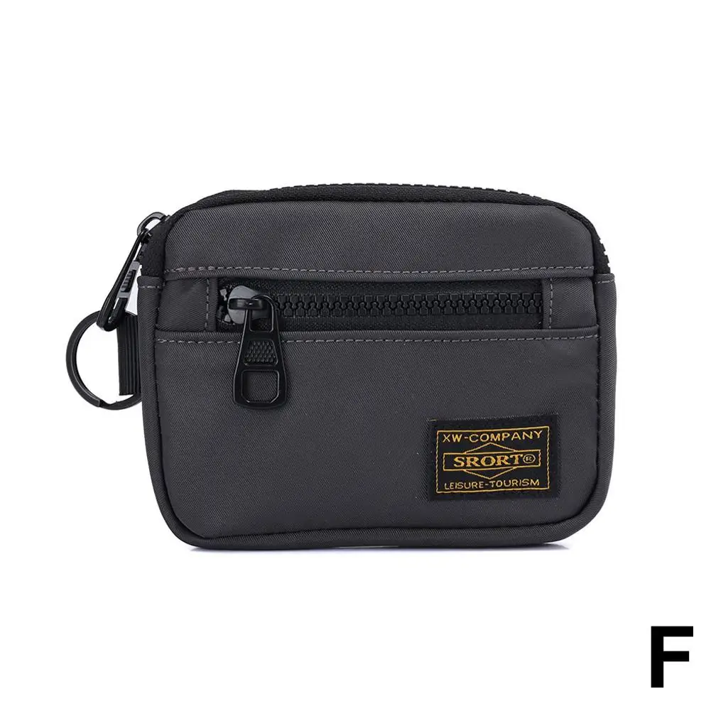 Small Casual Men's Coin Purse Canvas Zipper Short Wallet Retro Key Holder Money Bag Trend Youth Mini Handbag