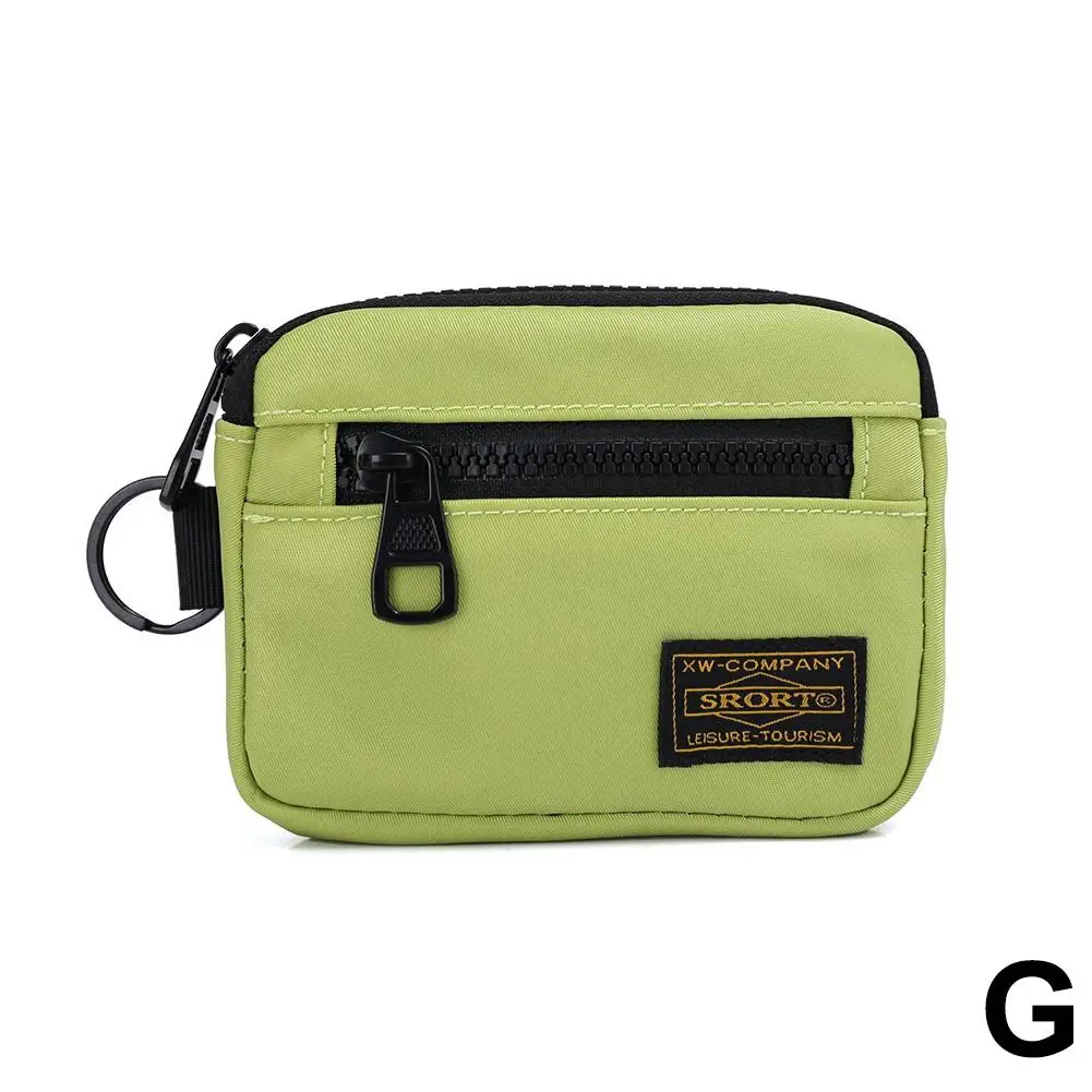 Small Casual Men's Coin Purse Canvas Zipper Short Wallet Retro Key Holder Money Bag Trend Youth Mini Handbag