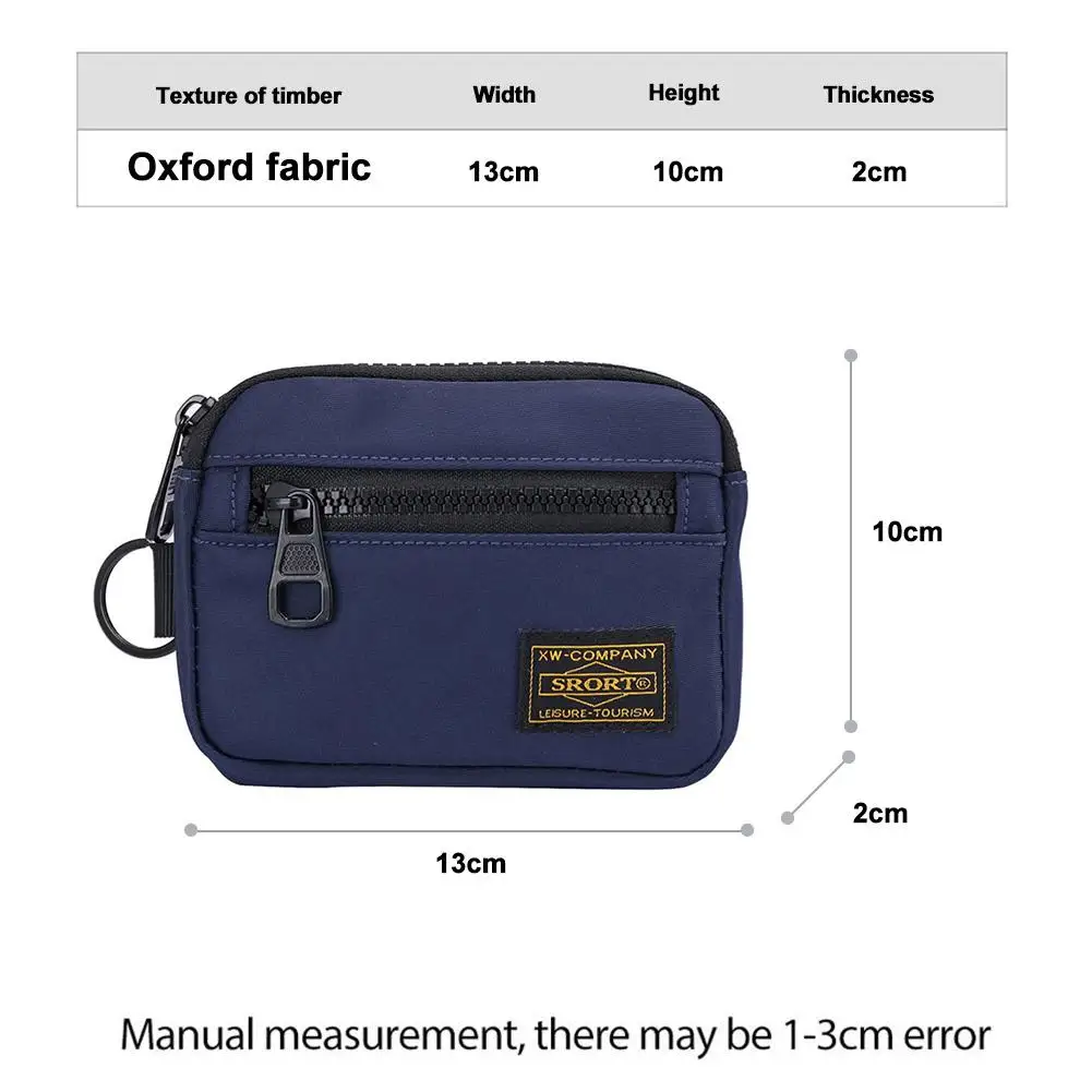 Small Casual Men's Coin Purse Canvas Zipper Short Wallet Retro Key Holder Money Bag Trend Youth Mini Handbag