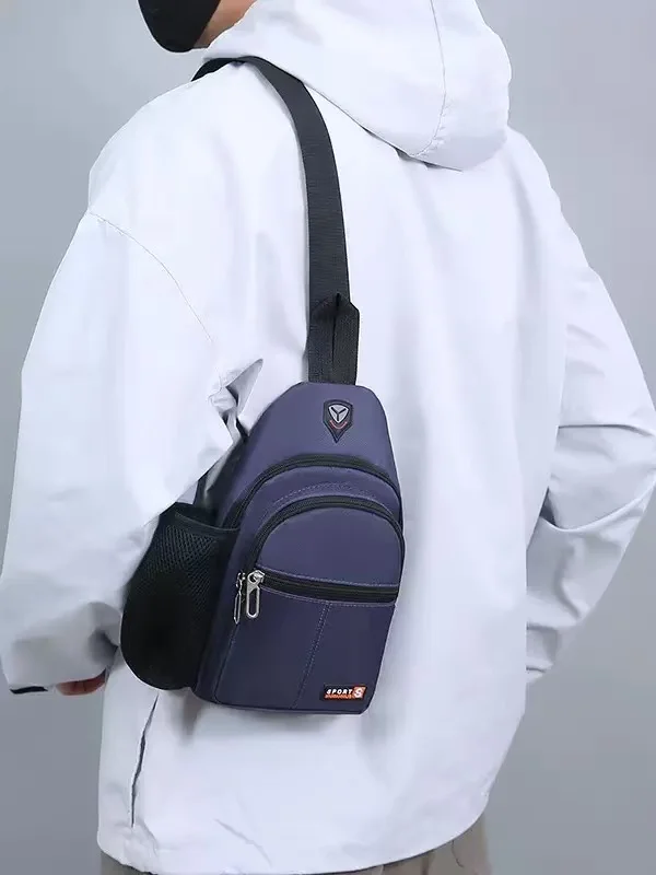 New Waterproof Crossbody Bag, Fashionable Chest Bag, Multifunctional Casual Single Shoulder Water Cup, Men's Backpack for Travel
