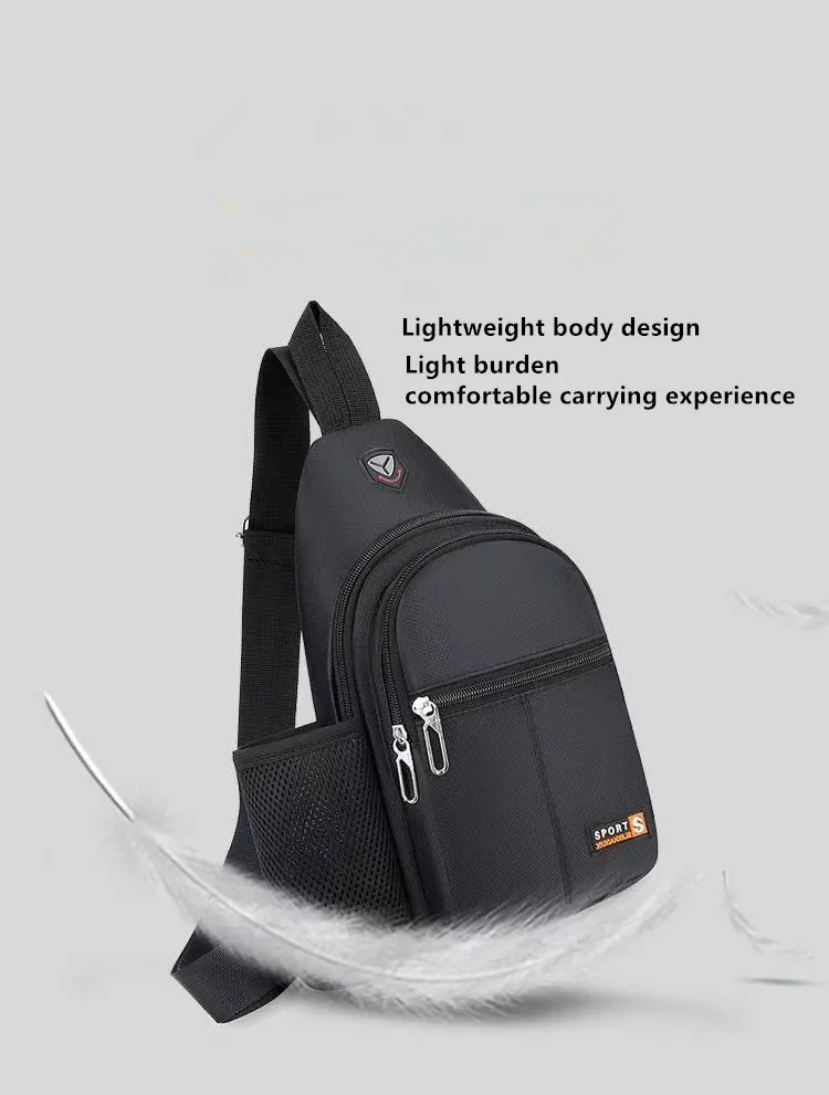 New Waterproof Crossbody Bag, Fashionable Chest Bag, Multifunctional Casual Single Shoulder Water Cup, Men's Backpack for Travel