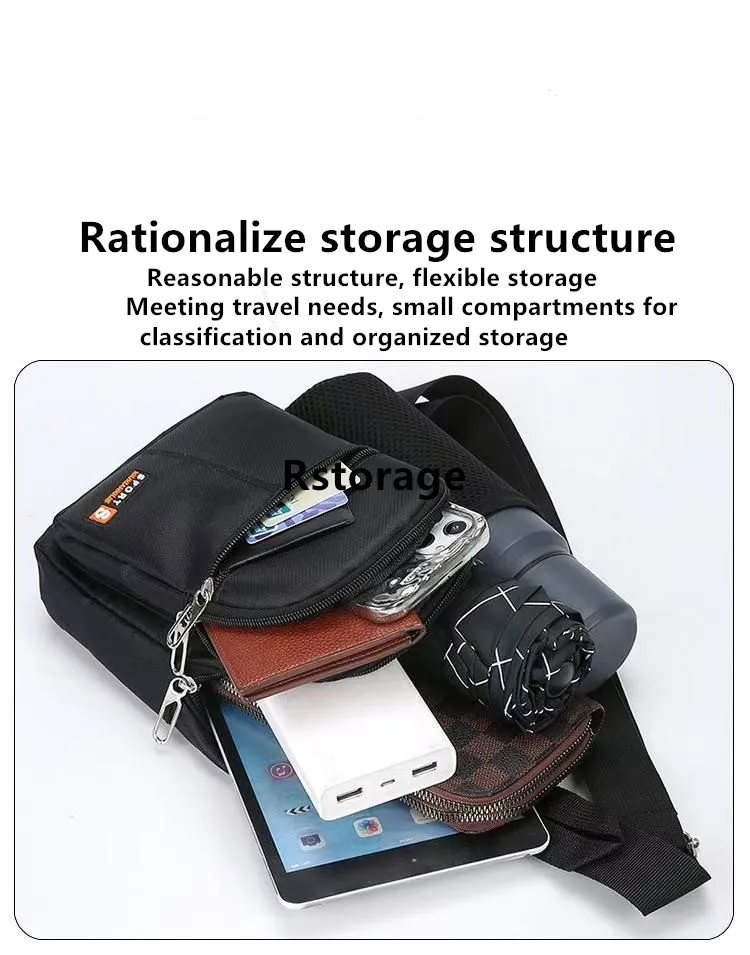 New Waterproof Crossbody Bag, Fashionable Chest Bag, Multifunctional Casual Single Shoulder Water Cup, Men's Backpack for Travel