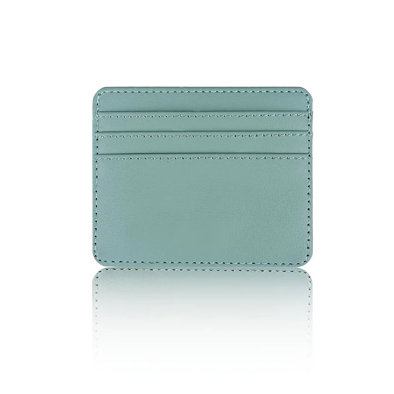 1Pc Pu Leather ID Card Holder Candy Color Bank Credit Card Box Multi Slot Slim Wallet for Women Men Business Card Cover