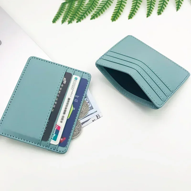 1Pc Pu Leather ID Card Holder Candy Color Bank Credit Card Box Multi Slot Slim Wallet for Women Men Business Card Cover
