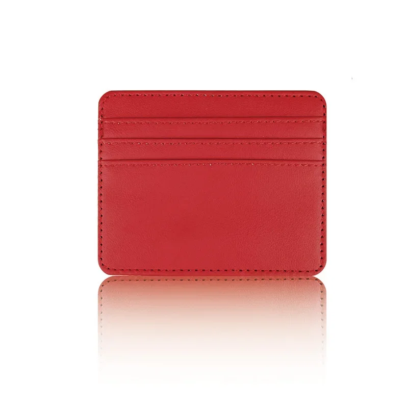 1Pc Pu Leather ID Card Holder Candy Color Bank Credit Card Box Multi Slot Slim Wallet for Women Men Business Card Cover