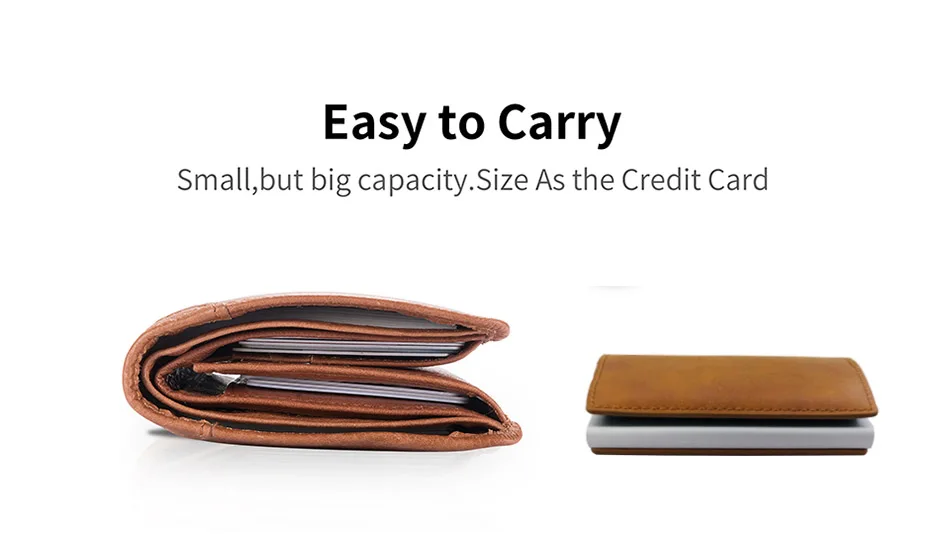 Rfid Carbon Fiber Credit Card Holder Wallets Men Brand Magic Trifold Leather Slim Mini Wallet Small Cardholder Money Bag Male
