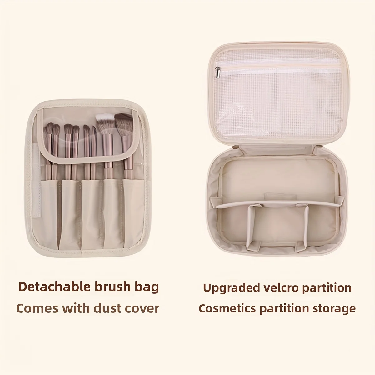 PU Leather Double Layer Makeup Bag Large Capacity Cosmetic Bags Luxury Cosmetics Organizer Women's Travel Essentials