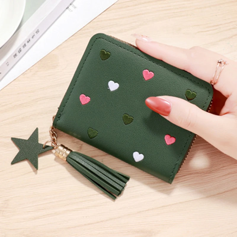 2026 Spring Summer Wallet Women Ladies Mini Tassel Wallets Cute Short Zipper Lovely Pu Leather Coin Purse Female Hand Wallet