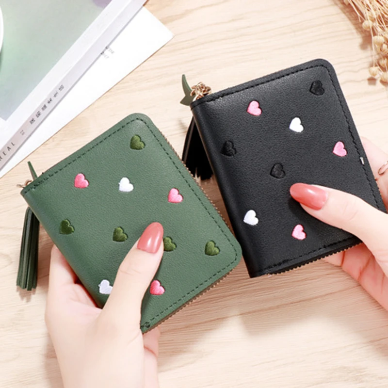 2026 Spring Summer Wallet Women Ladies Mini Tassel Wallets Cute Short Zipper Lovely Pu Leather Coin Purse Female Hand Wallet